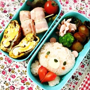 キャラ弁＊桃色くまちゃん♪